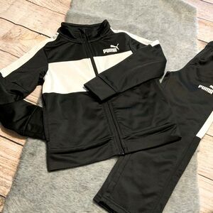 Puma Black & White Matching Kid’s Tracksuit Size 5